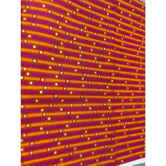 Orange & Pink Striped Dot Cotton Fabric 15" x 44" Quilting Sewing Crafting Mater - Picture 1 of 5